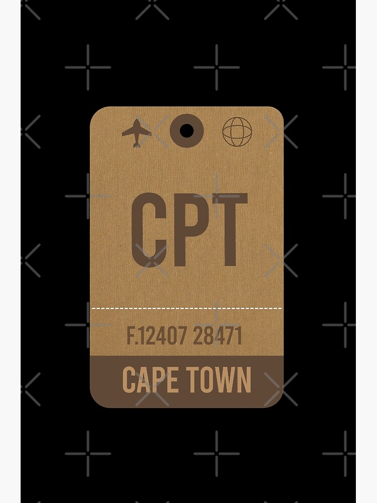 "Cape Town Vintage Airport Luggage Tag" Poster for Sale by
