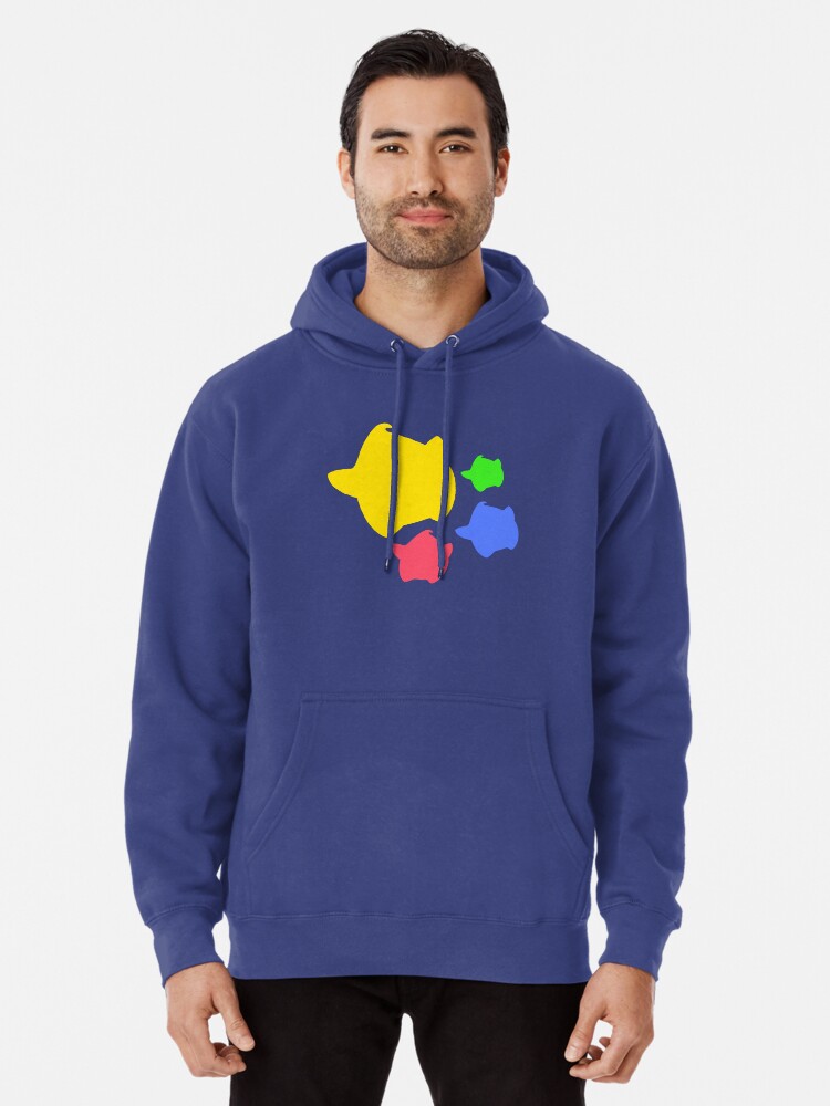 yellow red blue green hoodie