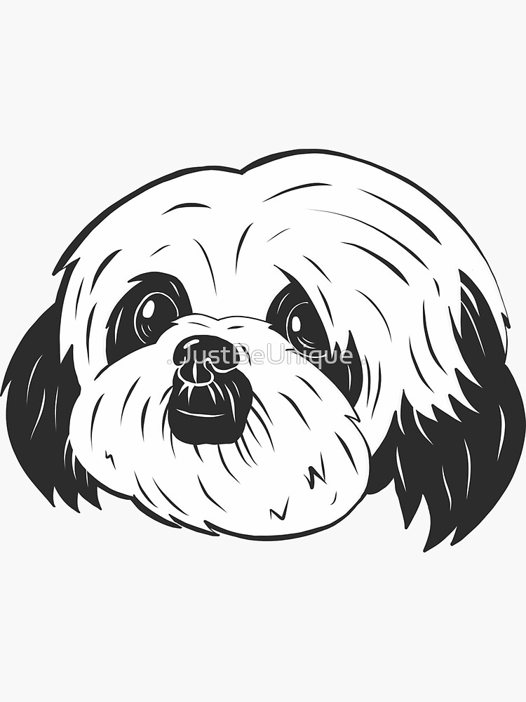 Black and white shih deals tzu stuffed animal