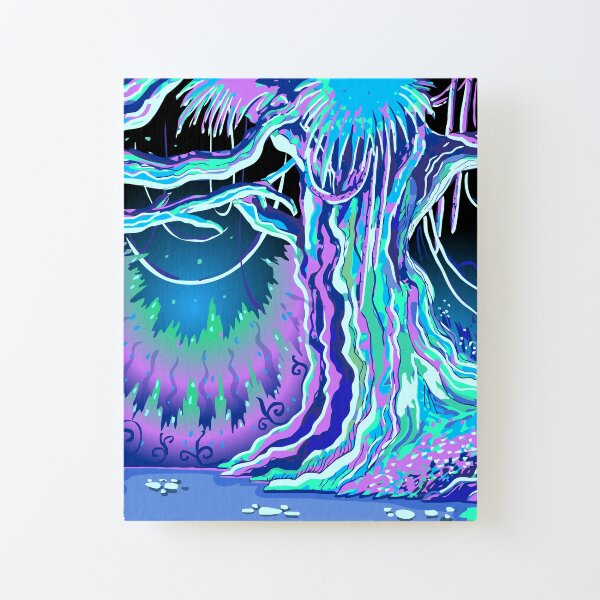 Magic Tale Blacklight Forest Background Canvas Mounted Print