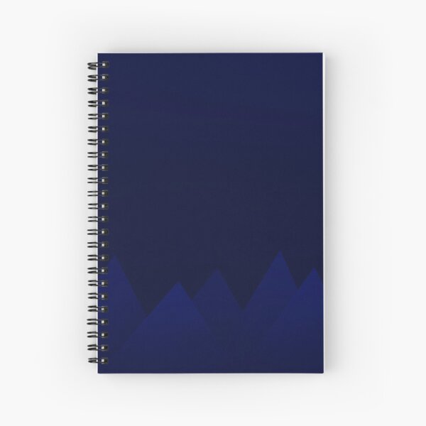 Dark Blue Abstract Mountains Spiral Notebook