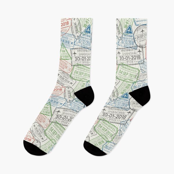 Item preview, vintage passport stamps pattern designed and sold by Phoca Mobil.