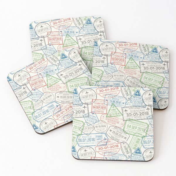 Item preview, vintage passport stamps pattern designed and sold by Phoca Mobil.