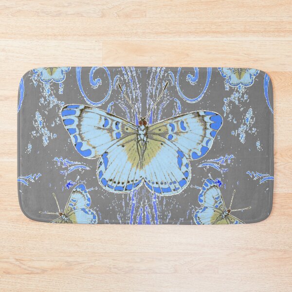 Item preview, BABY BLUE-WHITE BUTTERFLIES ABSTRACTED GREY ART designed and sold by sharlesart.