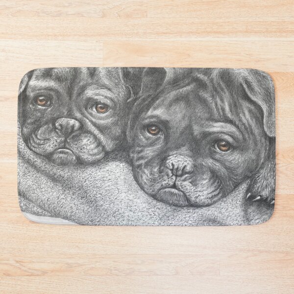 Item preview, Two pugs are thinking what to do. designed and sold by anneliesfineart.
