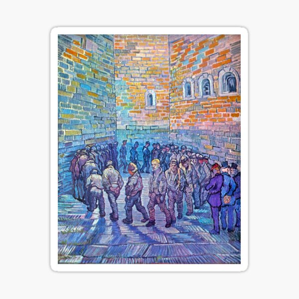 'Prisoners Walking The Round' by Vincent Van Gogh (Reproduction) Sticker