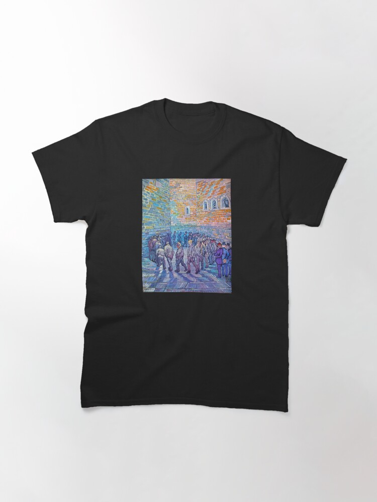 Thumbnail 3 of 7, Classic T-Shirt, 'Prisoners Walking The Round' by Vincent Van Gogh (Reproduction) designed and sold by RozAbellera.