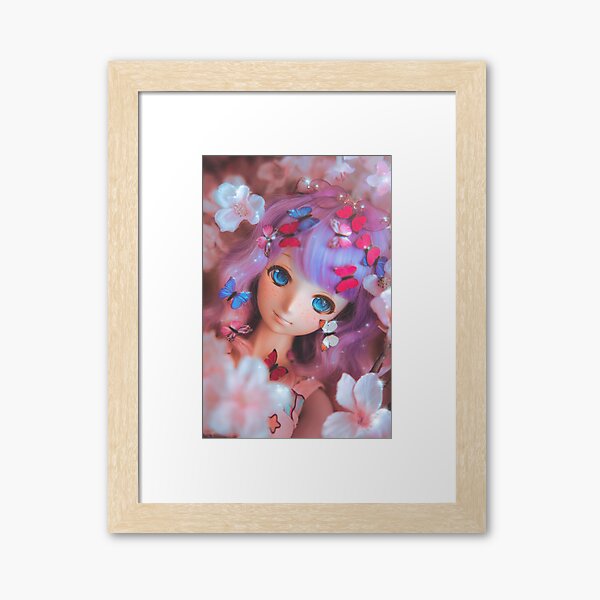 Flower clouds (A) · Melocoton Framed Art Print