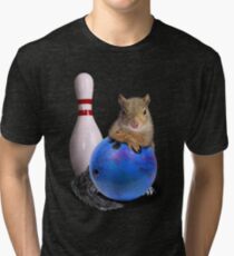 Bowling Squirrel Tri-blend T-Shirt
