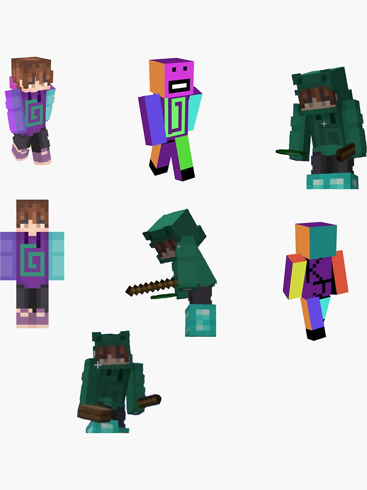 "Karl Jacobs minecraft skin pack" Sticker by mwrenne2806 | Redbubble