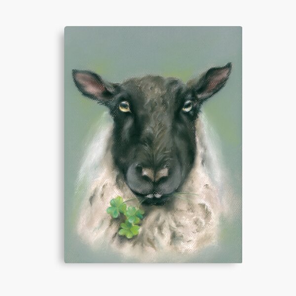 Item preview, Whimsical Sheep with Shamrocks designed and sold by MMAndersonArt.