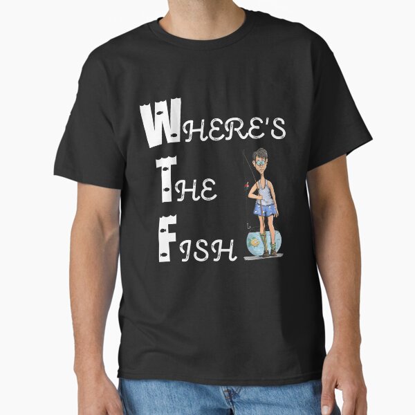 Item preview, Where's The Fish Fisherman With Fishing Pole and a Fish Bowl designed and sold by KeysTreasures.