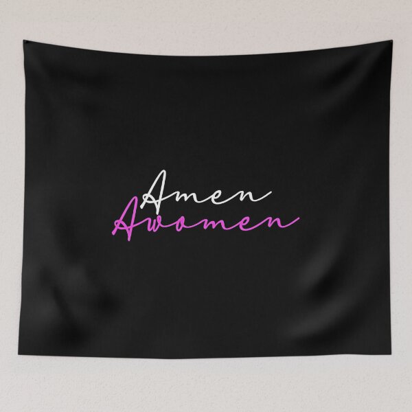 Item preview, Amen Awomen White And Pink Gender Equality designed and sold by Paulina Vanlife.