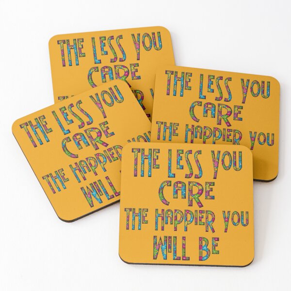 Item preview, THE LESS YOU CARE THE HAPPIER YOU WILL BE, Mahatma Gandhi Quote,Hippy designed and sold by enigma3a.