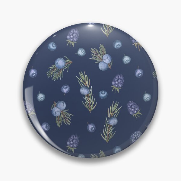 Item preview, Juniper, blackberries and blueberries on blue designed and sold by Flowersforbear.