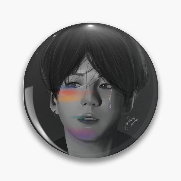 Item preview, Jungkook white with black and colored reflections and a tear designed and sold by Lauc6.
