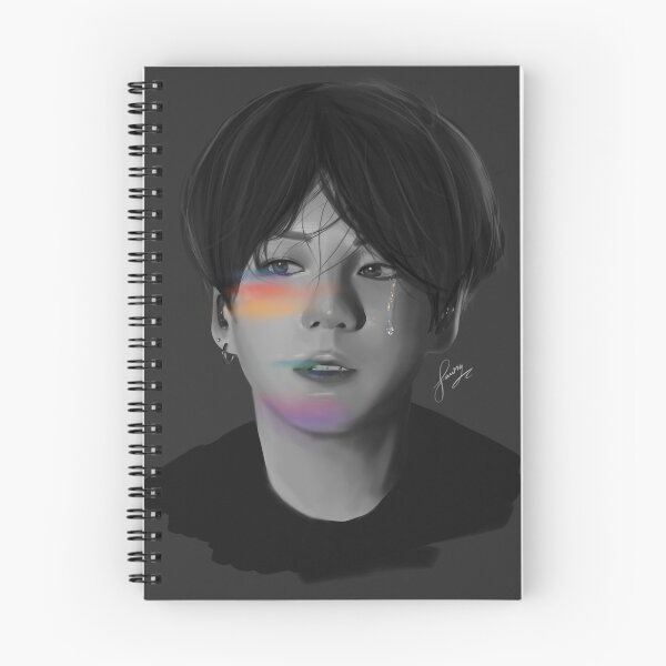 Artikelvorschau, Jungkook weiß mit schwarzen und farbigen Reflexen und einer Träne entworfen und verkauft von Lauc6.