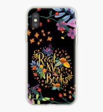 Vinilo o funda para iPhone Leer más libros - Floral Gold - Black