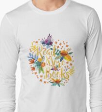 Camiseta de manga larga Leer más libros - Floral Gold - Black