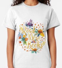Read More Books - Floral Gold - Black Classic T-Shirt
