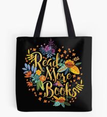 Bolsa de tela Leer más libros - Floral Gold - Black