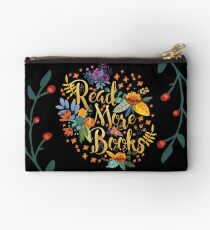 Read More Books - Floral Gold - Black Studio Pouch