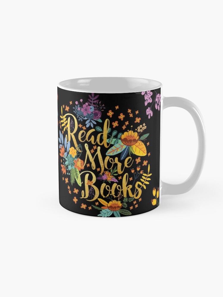 Mug ''Read More Livres - Floral Gold - Black' : autre vue