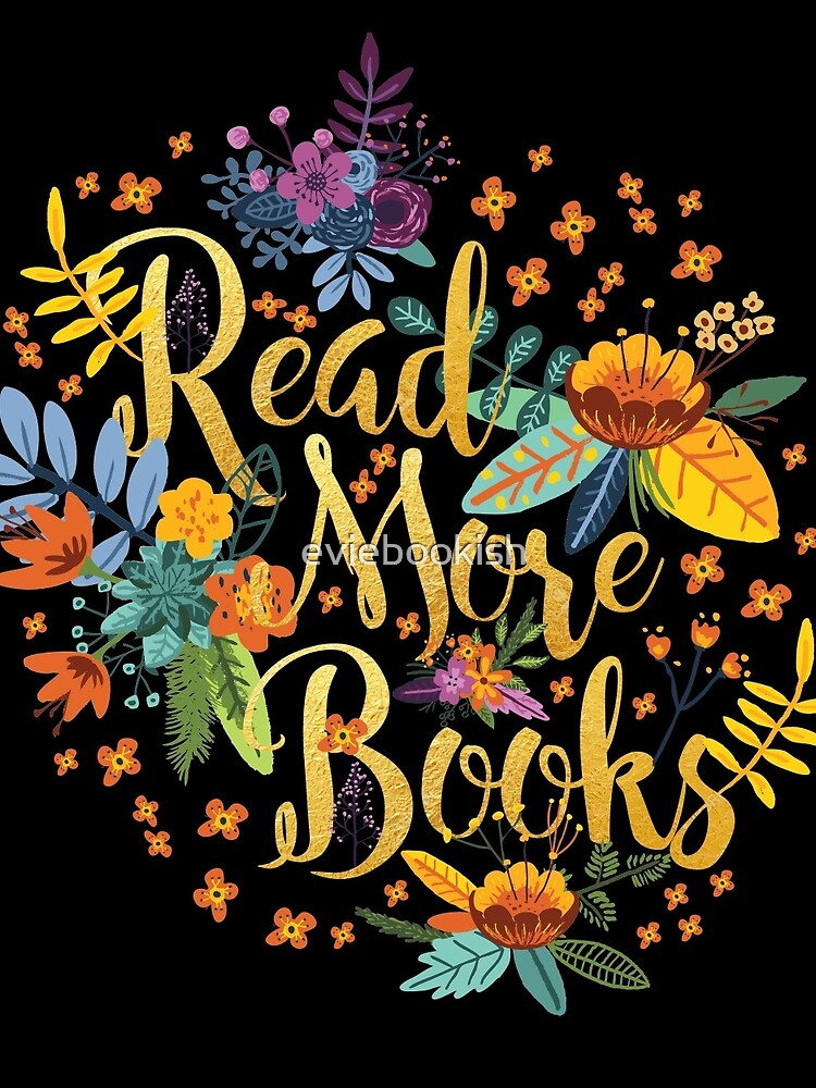 Read More Books - Floral Gold - Black by eviebookish