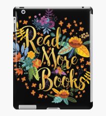 Lesen Sie mehr Bücher - Floral Gold - Schwarz iPad-Hülle & Klebefolie