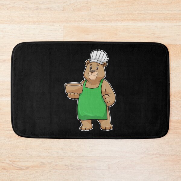 Item preview, Bear as Cook with Cooking apron & Wooden bowl designed and sold by Snabdesign84.