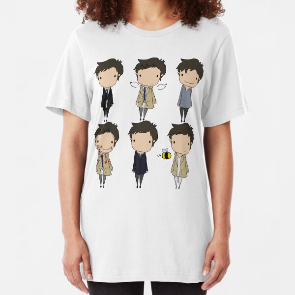 The Many Faces of Castiel Slim Fit T-Shirt