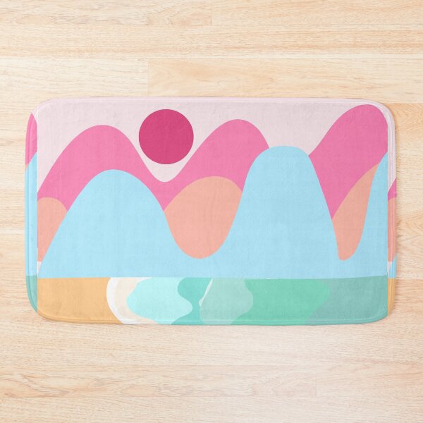 Item preview, Beach Illustration pink and blue tones  designed and sold by Gabrielle Freitas.