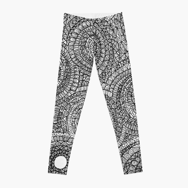 Intensely detailed drawing sort of inspired by gears Leggings
