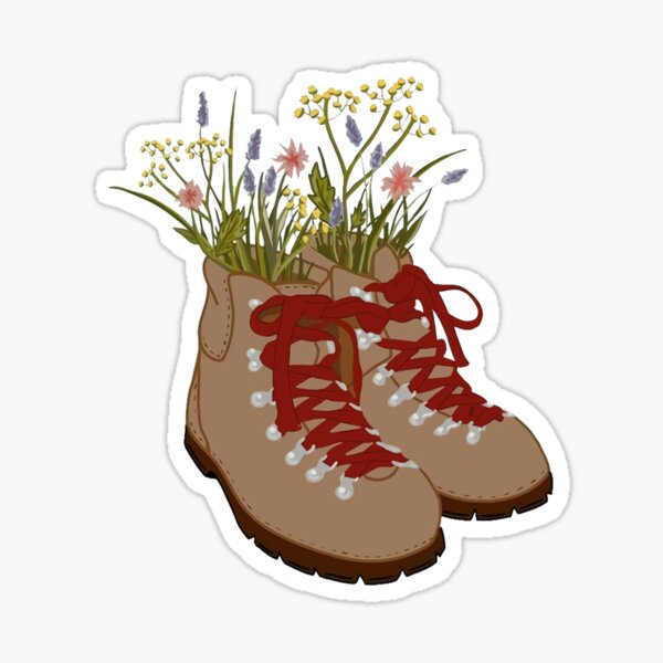 Wildblumen-Wanderschuhe Sticker