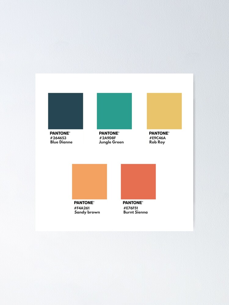 green, yellow and orange tones palette pantone color swatch