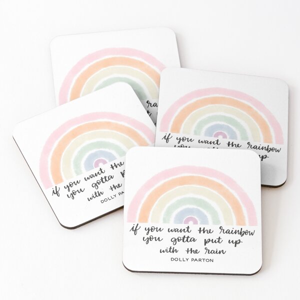 Item preview, Rain and Rainbows - Dolly Parton Quote designed and sold by Homebody Hobbyist.