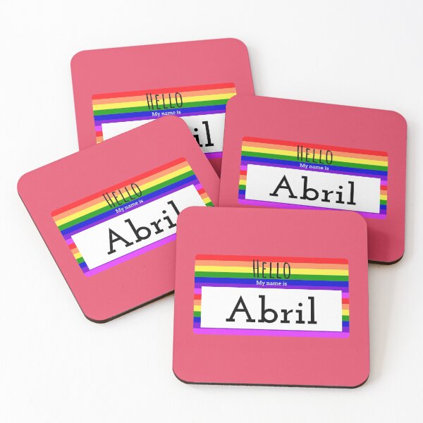 Item preview, Hello My Name is Abril Rainbow Nametag designed and sold by TrackinDaTrends.
