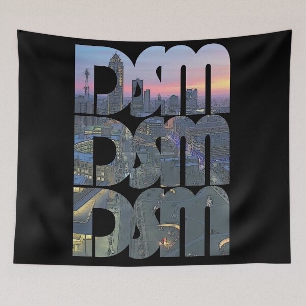 Item preview, Des Moines, Iowa DSM Cityscape Repeating Pattern designed and sold by CrabbyLobster.