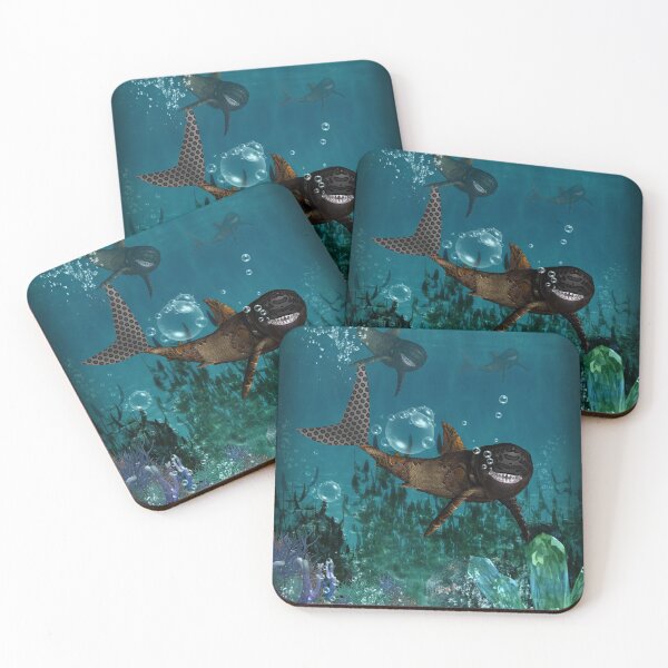 Item preview, Awesome steampunk shark in the deep ocean designed and sold by nicky2342.