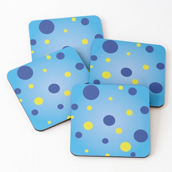 Item preview, Blue Background with Yellow and Dark Blue Circles designed and sold by digoarpi.
