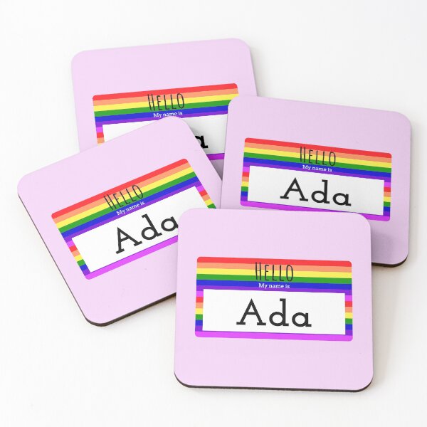Item preview, Hello My Name is Ada Rainbow Nametag designed and sold by TrackinDaTrends.