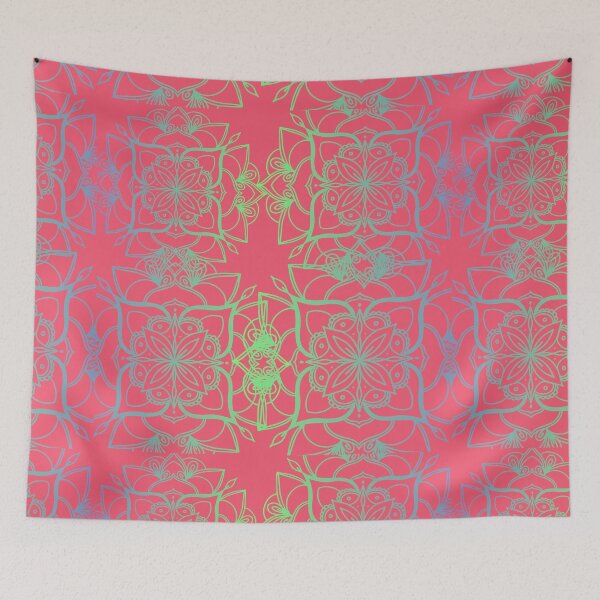 Item preview, light blue and light green pattern with pink background designed and sold by Jenna-Petten.