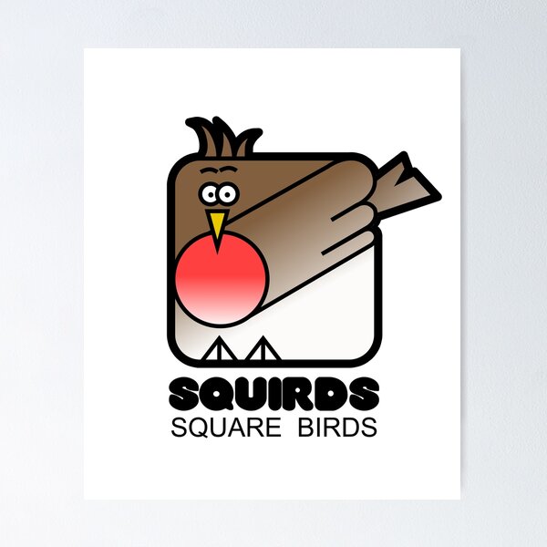 Item preview, Retro Minimalist Square Bird Red Robin Squirds designed and sold by Quooki.