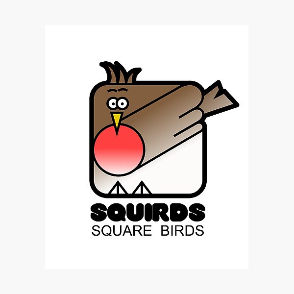 Item preview, Retro Minimalist Square Bird Red Robin Squirds designed and sold by Quooki.