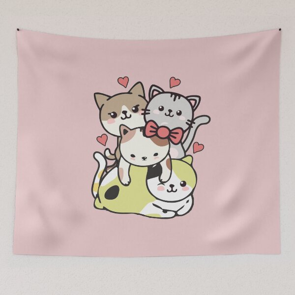 Item preview, Cats Kawaii Cute Cat Mountain Kittens Pile Anime Neko Lover Gift designed and sold by alenaz.
