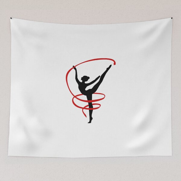Item preview, Young Gymnast Woman Dance Ribbon Silhouette Performing Rhythmic / Rhythmic Gymnastics designed and sold by minstore.