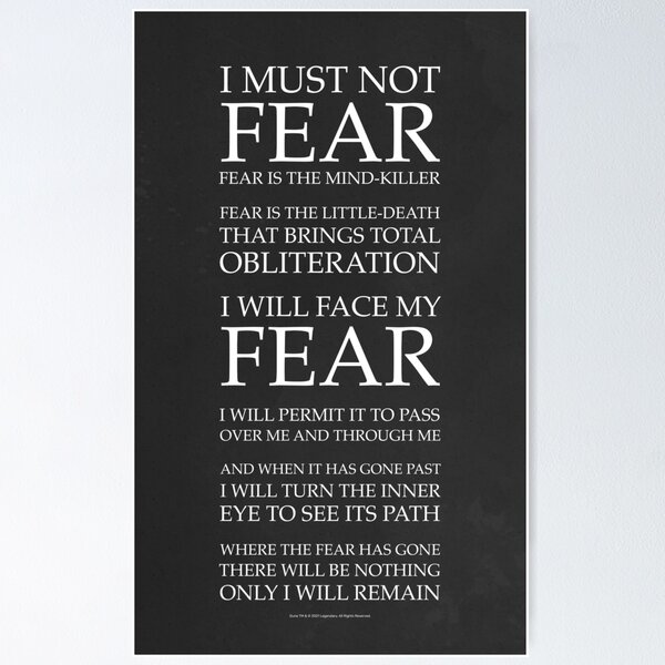 Item preview, Fear Is The Mind Killer, Dune Litany designed and sold by Dream Artworks.