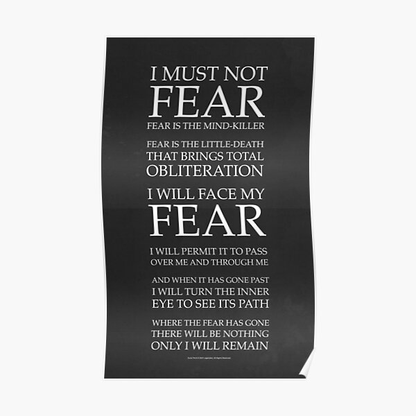 La peur est le tueur d'esprit, Dune Litany Poster