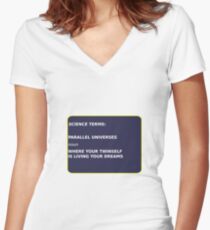 Science Terms - Parallel Universes Women's Fitted V-Neck T-Shirt