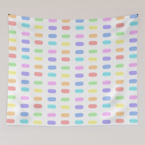 Item preview, rainbow macaron pattern designed and sold by tali-smith.